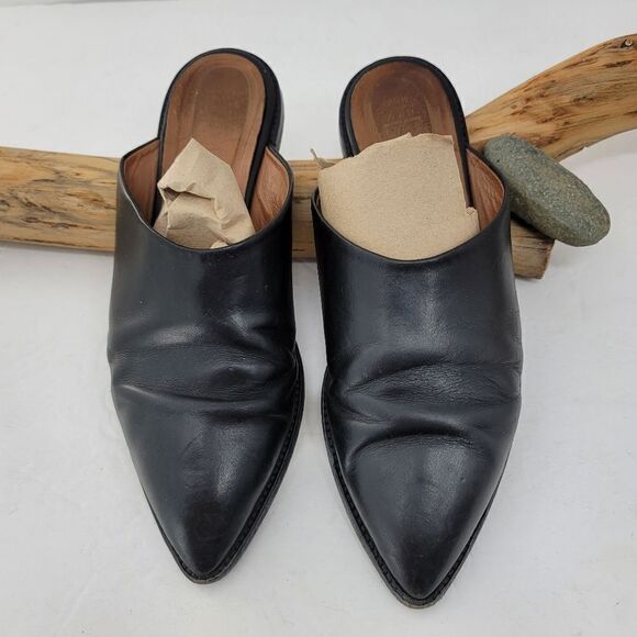 ATP atelier All Tomorrow's Parties plack leather mules - Picture 2 of 9